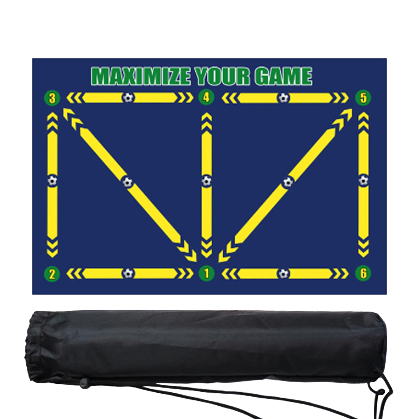 RoseFlower 23.62" x 35.43" Football Training Mat, Durable Non-Slip Football Skills Practice Pad Soccer Kick Trainer Ball Footstep Training Rug for Improving Dribble - Teens Football Training Equipment