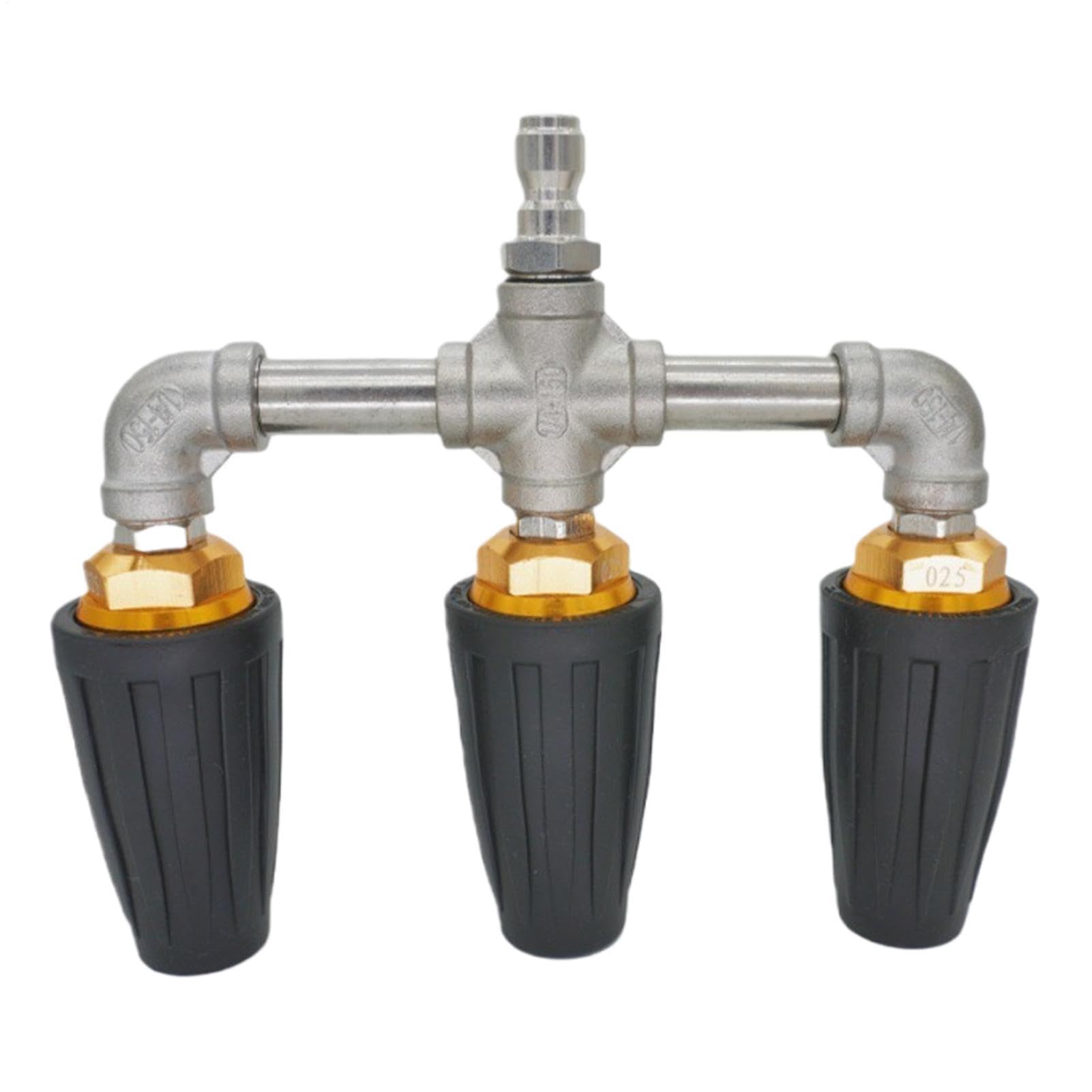 Boquilla Triple para Hidrolavadora 4000 PSI de 360 Grados Conexión Rápida