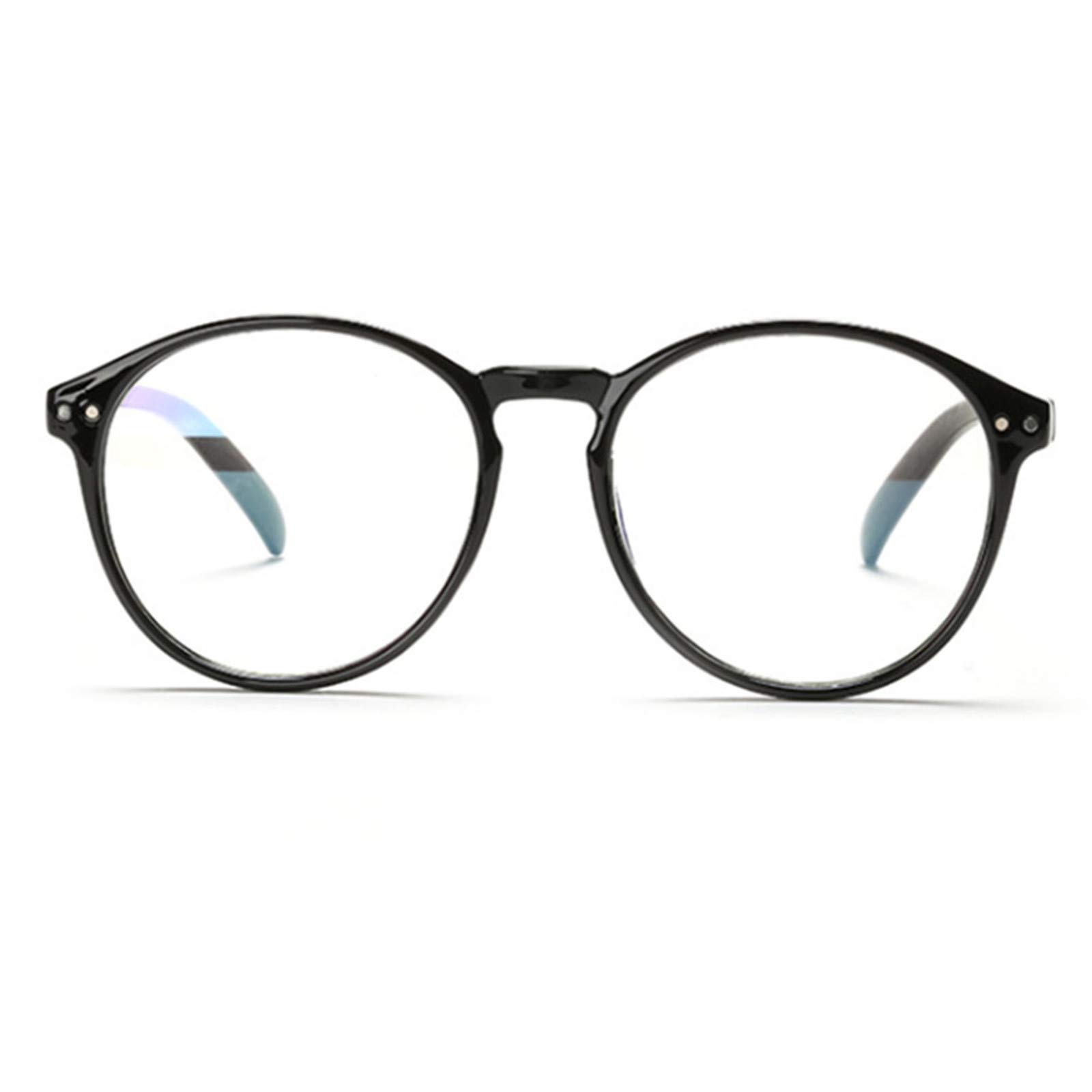 Unisex Retro Plain Glasses Round Vintage Optical Eyewear Non-prescription Eyeglasses Frame with Clear Lenses Unisex