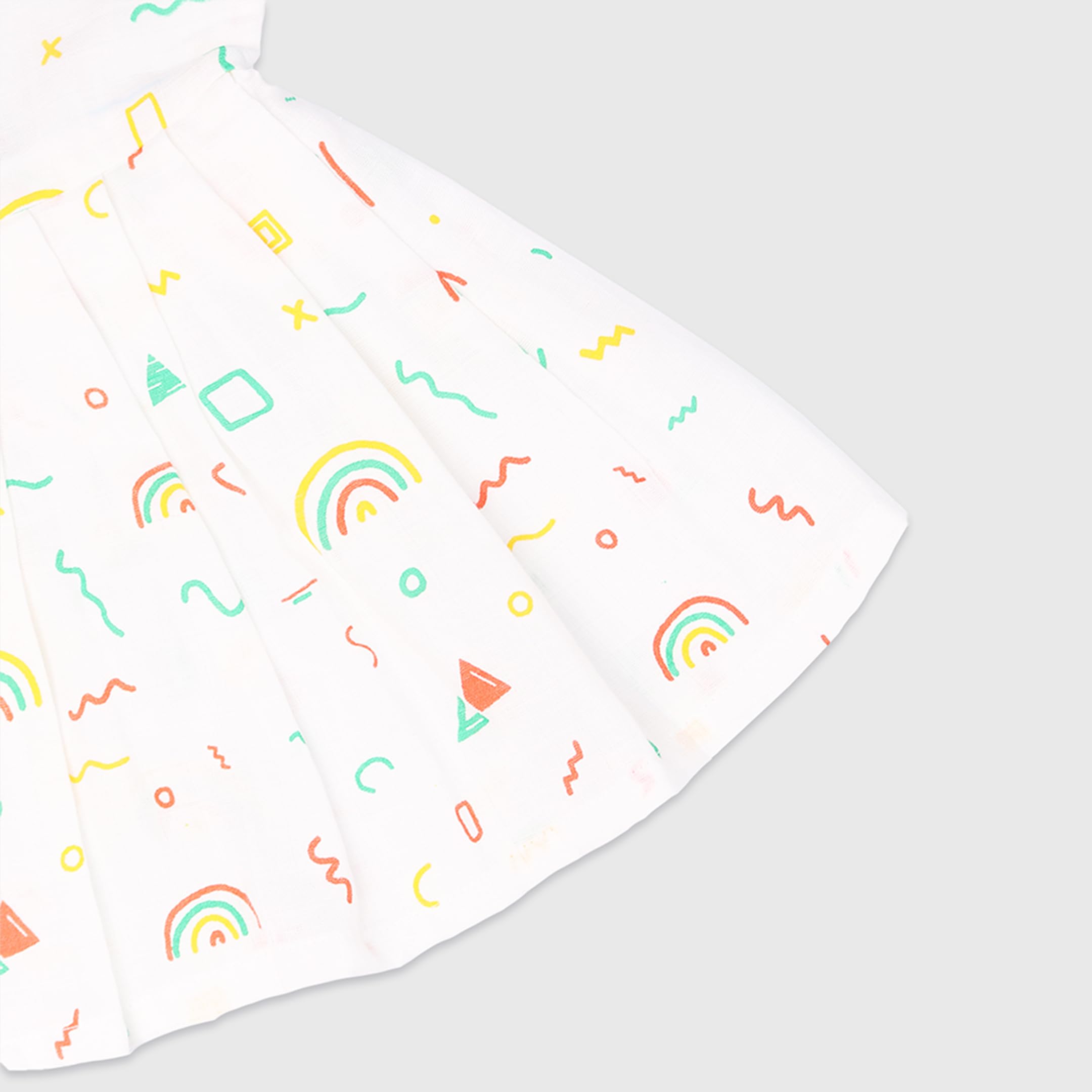 Kidbea® 100% Muslin Cotton Jhabla Vest wear for Baby Girls | Rainbow Mickey and Butterfly Print | Soft Mulmul Cotton Jhabla | Summer wear Frock | Sleeveless Vest | New Born Baby | Pack of 3 - Image 5 thumbnail