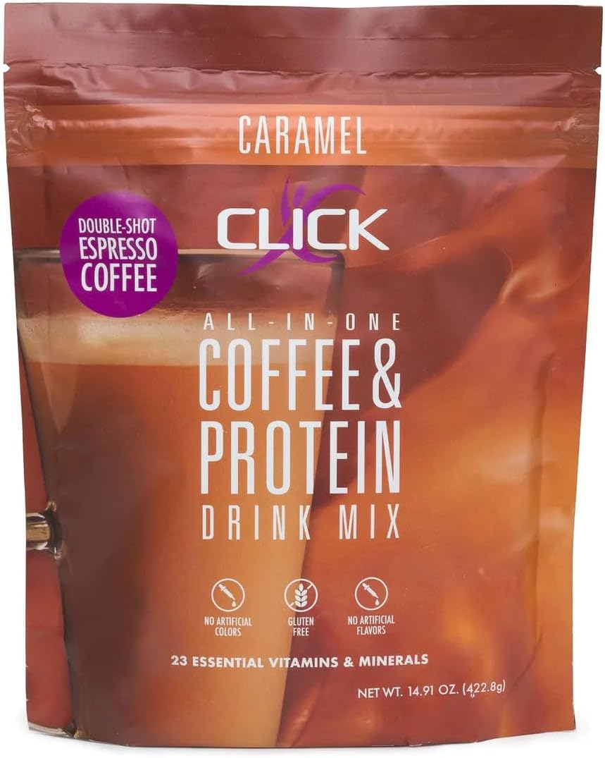 Coffee Protein Powder | Double Shot Espresso | 16g Protein | 23 Essential Vitamins | Low Calorie Meal Replacement | 150mg Caffeine | Gluten Free | No Artificial Flavors or Colors | Caramel