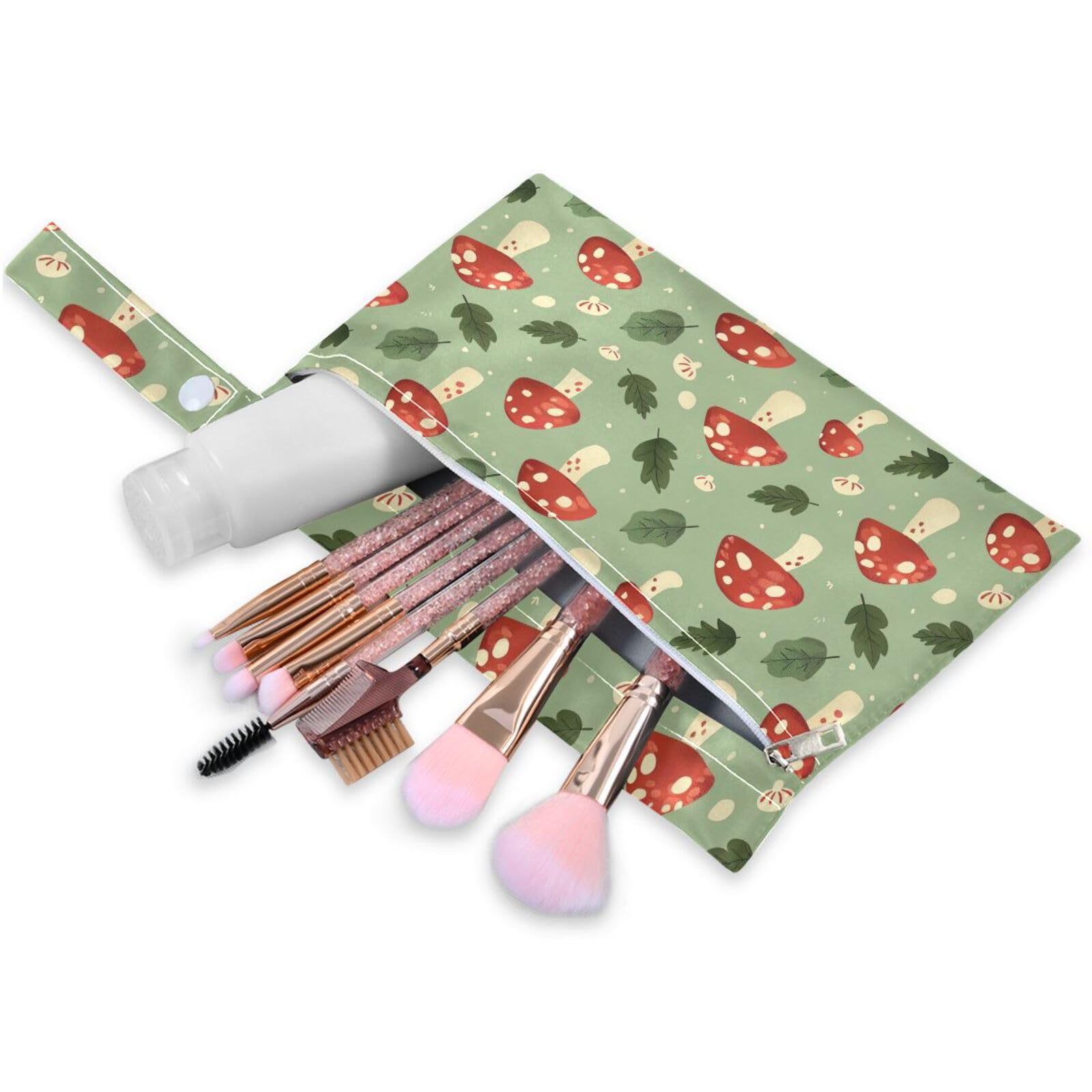 Coikll Wet Dry Bags for Cloth Diaper 2 Pack Waterproof Yoga Gym Bag for Swimsuit Wet Clothes Baby Items-?Mushroom Leaf?