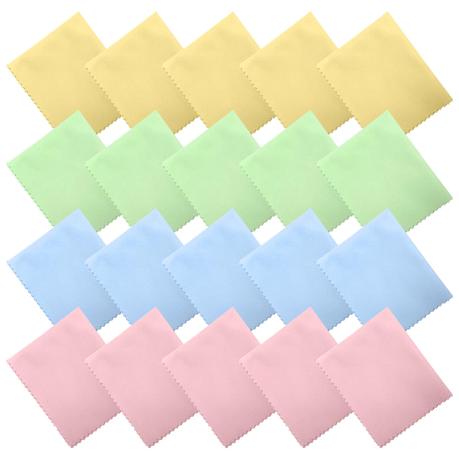 20 Pezzi Panno Pulizia Occhiali, Microfibra Panni Pulizia, Riutilizzabile Panno Pulisci Occhiali Salviette, per Pulire Lenti, Occhiali, Schermi, Telefoni, Tablet, Obiettivo Della Fotocamera