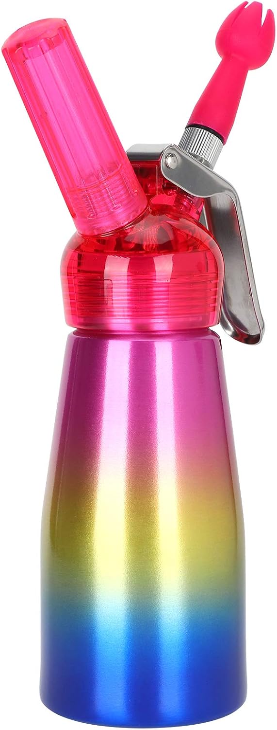 Cream Whipper, Professional Whipped-Cream Dispenser Heavy Duty Aluminum Cream Dispenser with 3 Decorating Nozzles for Cake Dessert DIY Homemade Cream Maker(500ml)