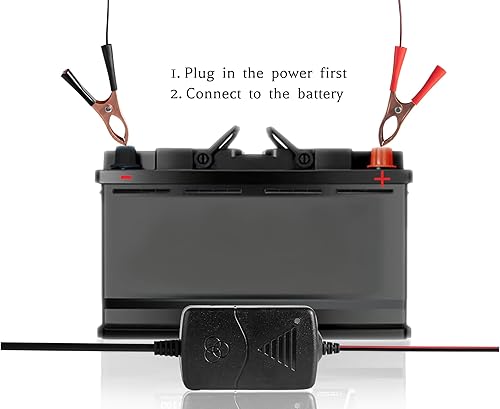 Miniatura 3 de Cargador y mantenedor de batería de 12 V de 2 piezas con protección contra cortocircuitos y carga inteligente de 3 etapas, cargador de goteo para