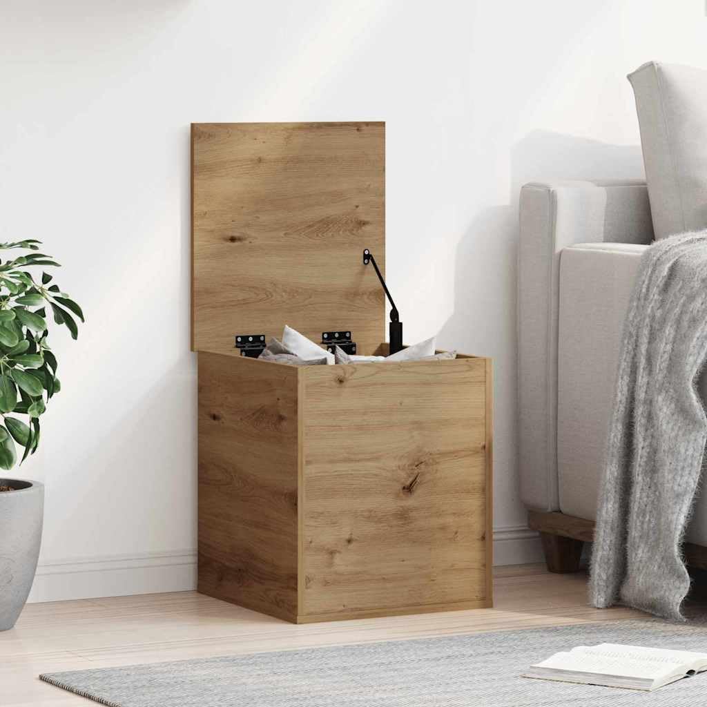 Hothingwell - Caja de almacenamiento de madera de ingeniería, 40 x 42 x 46 cm | Estilo minimalista, acabado liso, para salón, dormitorio, oficina, almacenamiento de libros