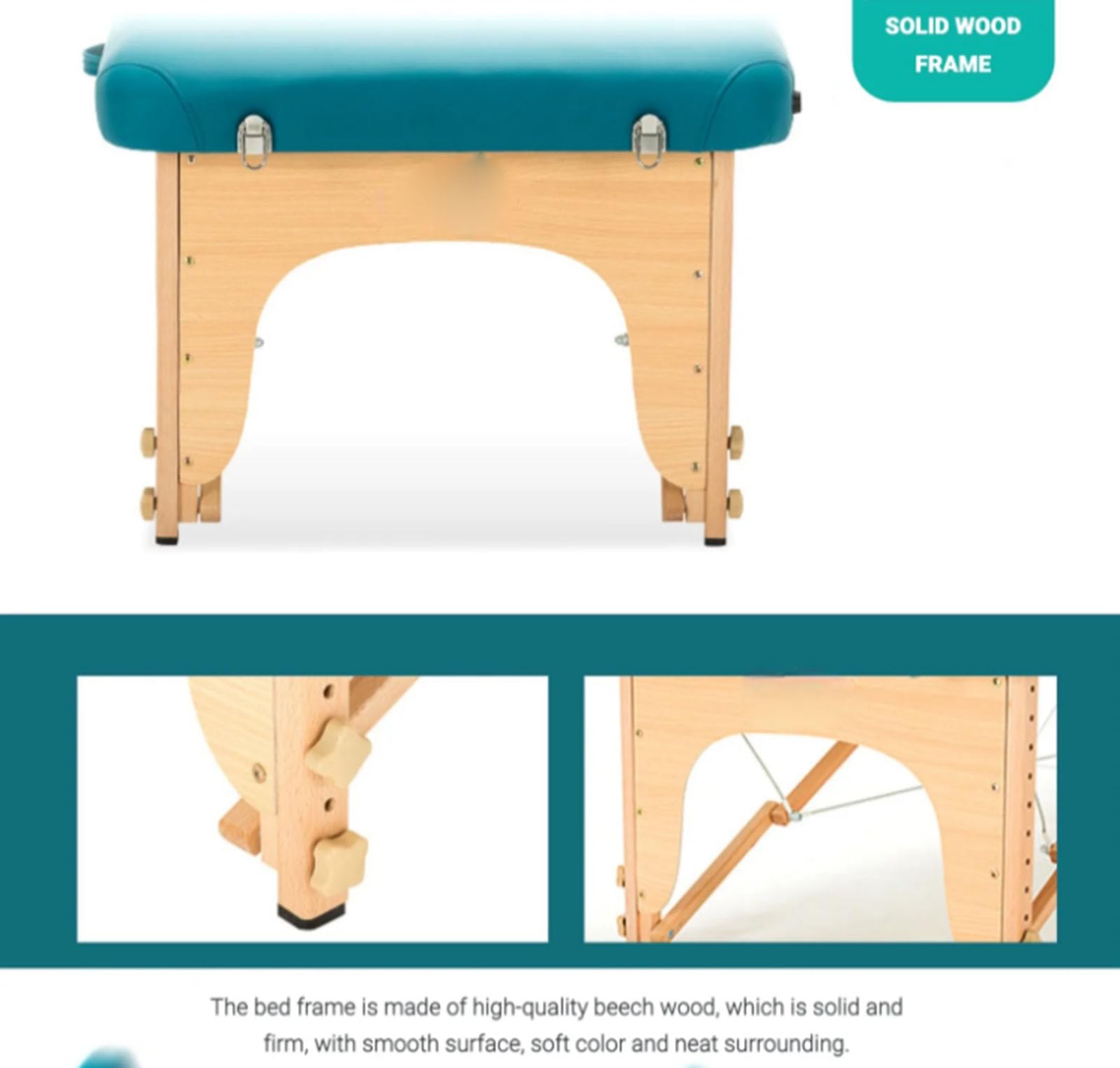 Mesa de Masaje Cama de Masaje Cama de SPA portátil 2 Plegables con Estuche de Transporte Mesa de Altura Ajustable Cama de salón (Negro)