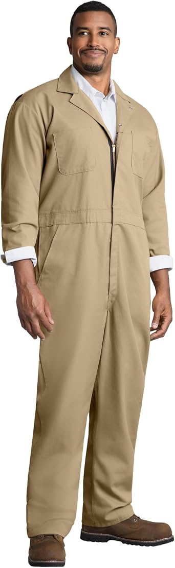 Red Kap Men's Twill Action Back Coverall with Chest Pockets Work Utility Outerwear