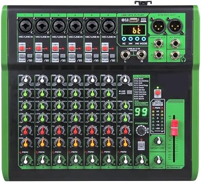 ミキサー オーディオ 2 個 DJ ミキサーミキサー 99DSP エフェクトマルチバンドイコライゼーション調整 48V Bluetooth 接続