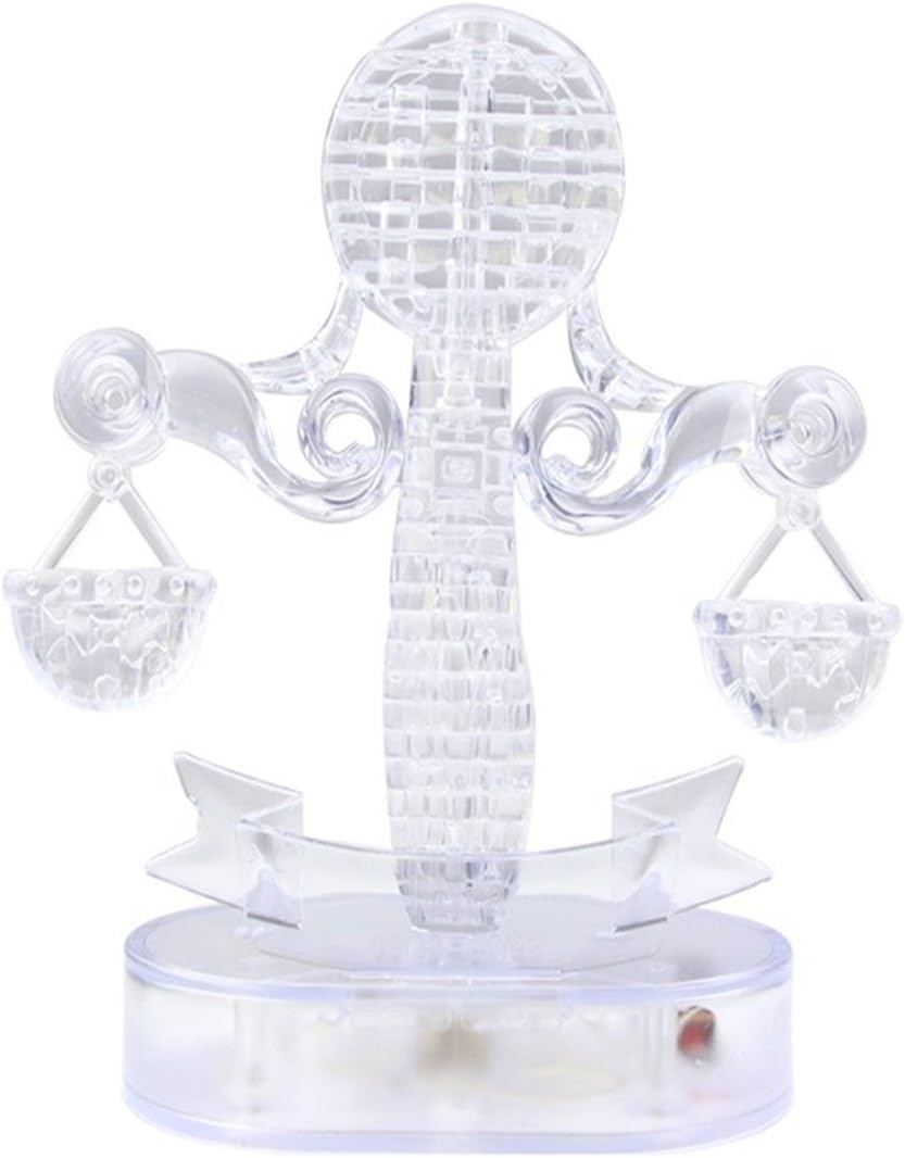 Coolplay 3D Crystal Puzzle with Light-up Base for Adult, 3D Zodiac Puzzle Constellation Series of Libra