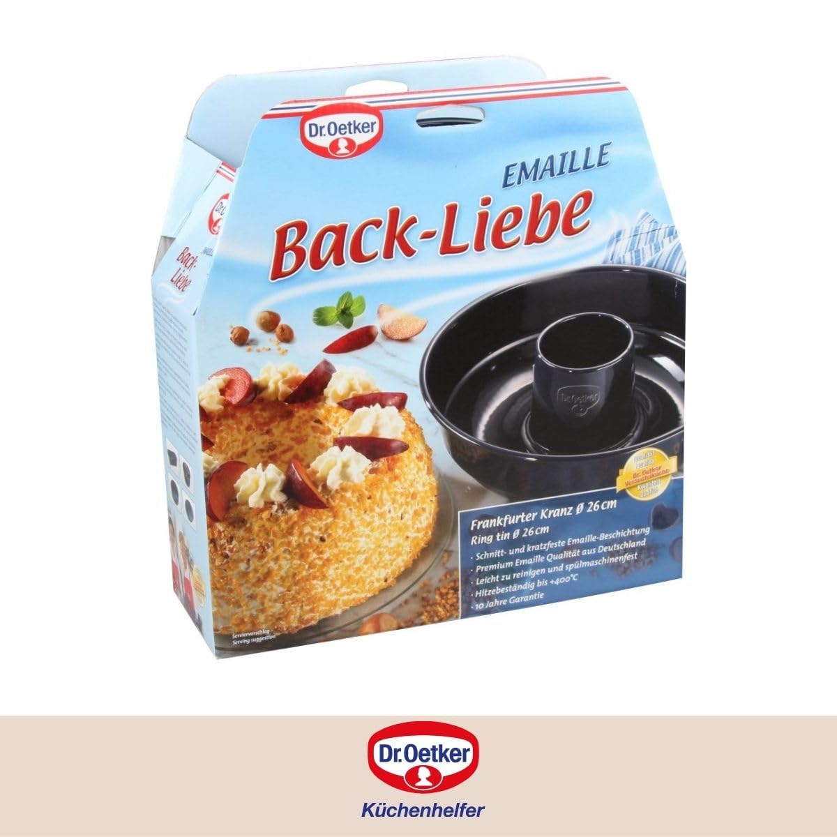 Moule à Savarin Dr. Oetker 26.3cm - Acier Émaillé Antiadhésif - Pour Four Et Lave-vaisselle