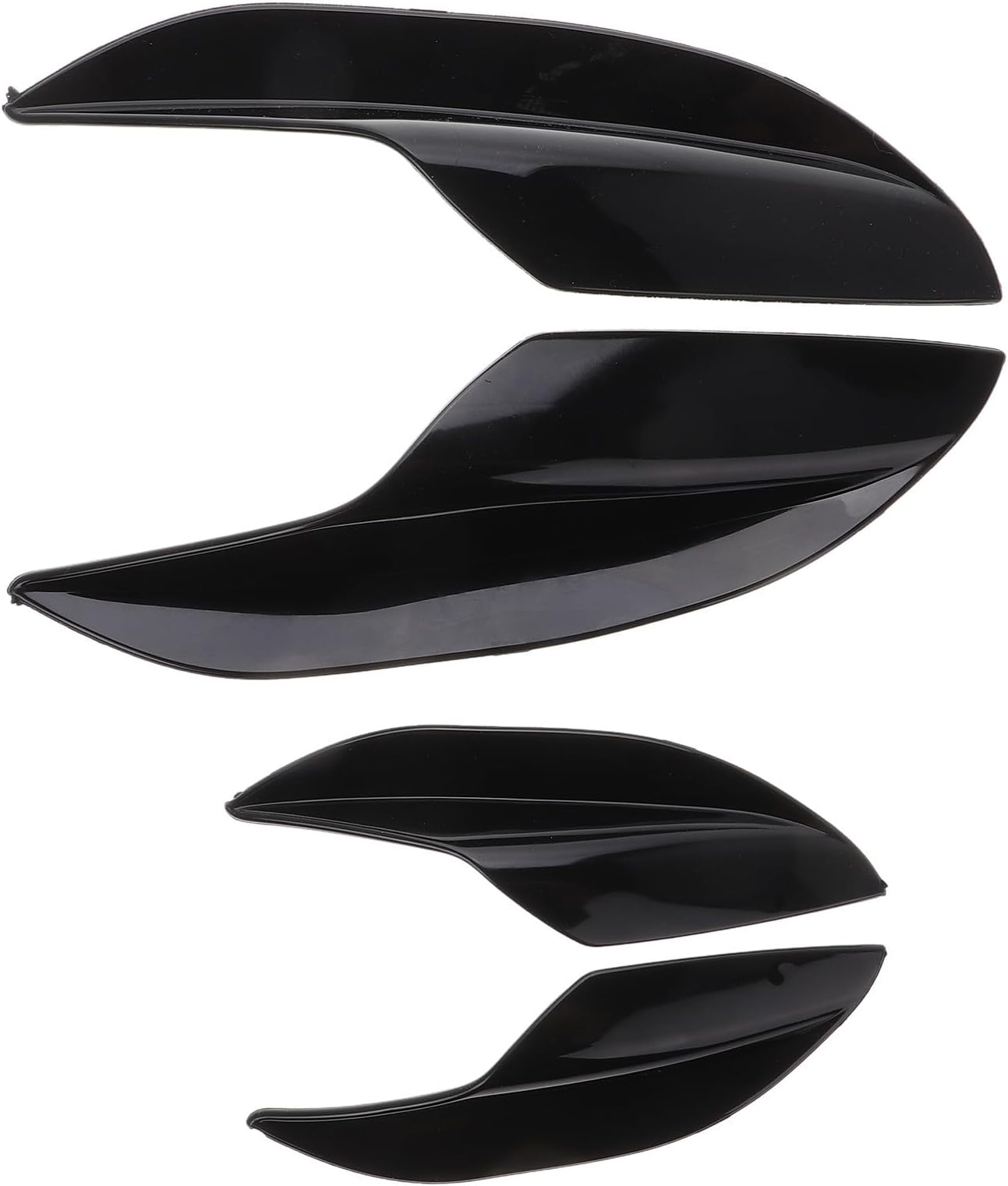 UPKOCH Carbon Fiber Front Bumper Airflow Diffuser Panels 2 Pairs (Large Small) Glossy Black Car Accessory Universal Front Lip Spoiler for Automotive Exterior Modification