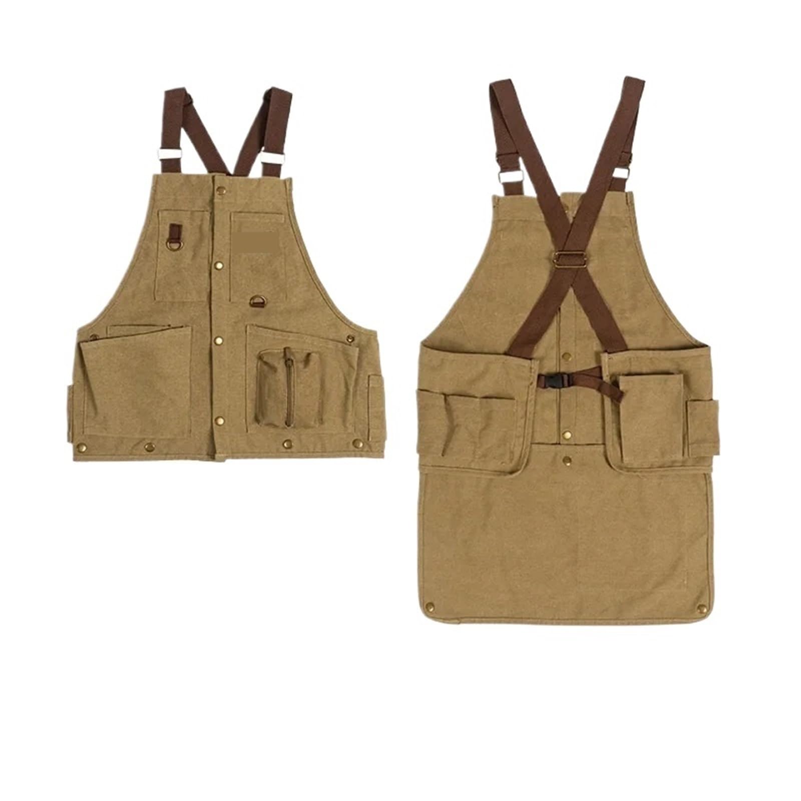 1 Grembiule da Campeggio for Uomo e Donna, Multifunzionale, for Il Tempo Libero, da Pesca, da Picnic e da Campeggio. Grembiule da Lavoro(Khaki Apron)