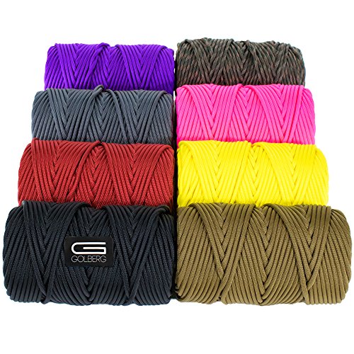 Golberg Type IV 750 Lb Paracord - 100% Nylon - Made in USA - (Charcoal Gray, 200 Feet on Tube)