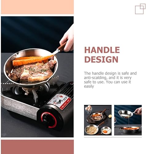 Miniatura 8 de Cabilock Sartén pequeña para huevos, 5 unidades, mini sartén de acero inoxidable, sartén antiadherente para freír huevos, sartén de calentamiento de