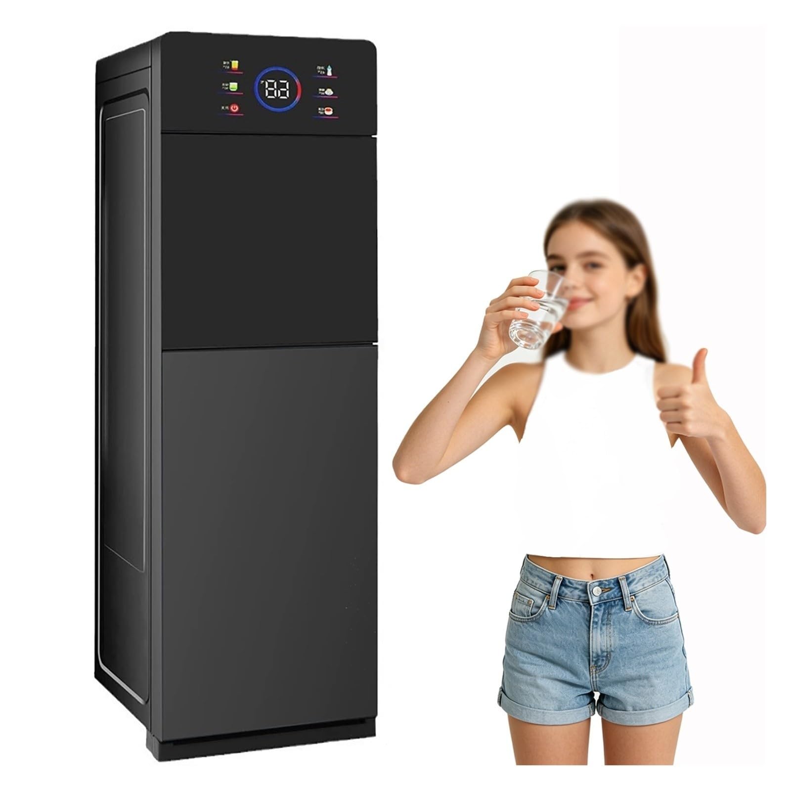 Enfriador De Agua con Carga Inferior Sin Levantar Botellas Pesadas - Dispensador De Agua Fría Y Caliente con Bloqueo Infantil Inteligente, Ideal para Hogar Y Café