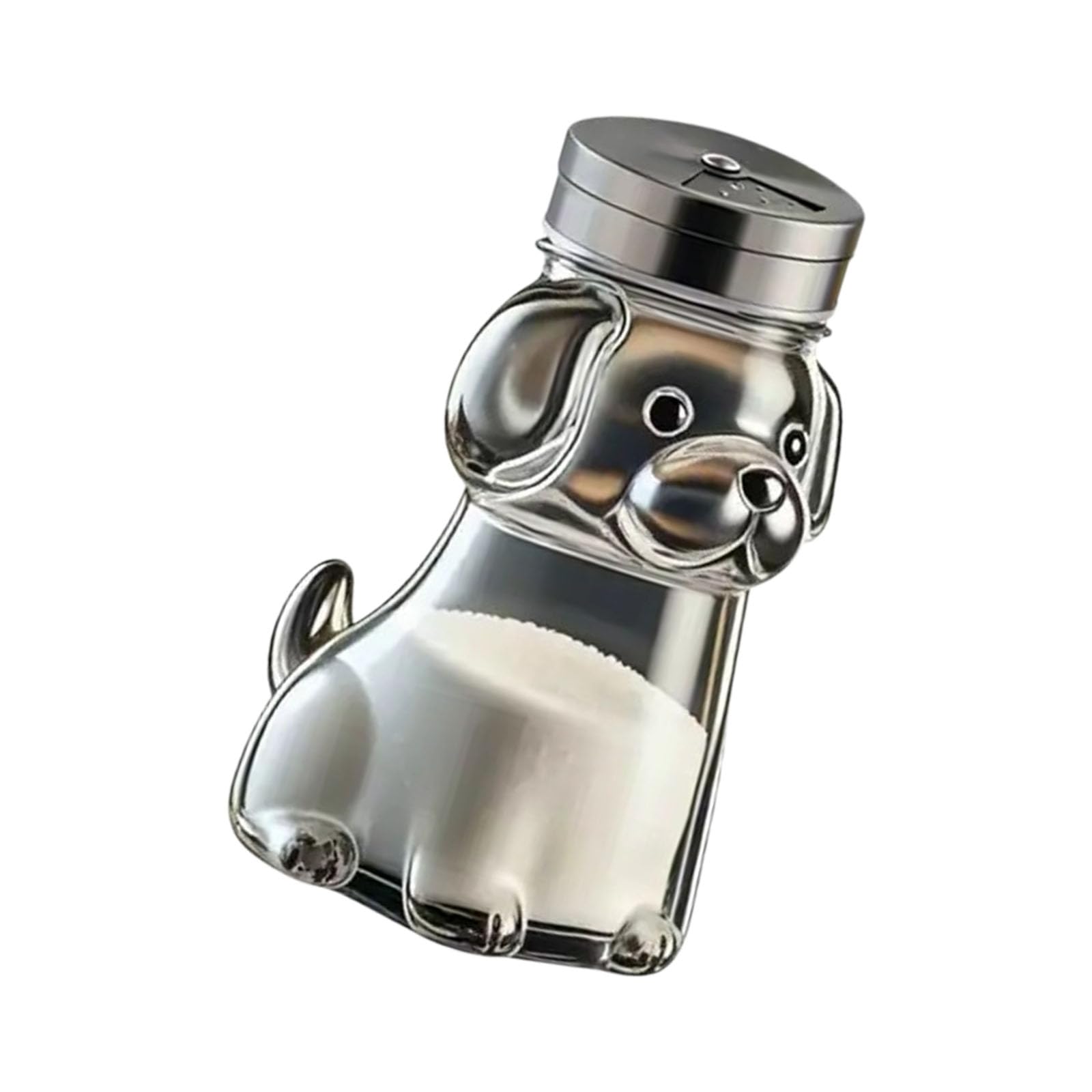 Kalttoy Dog Glass Salt Pepper Shaker With Visible Content For Seasoning Kitchen Condiment Canisters