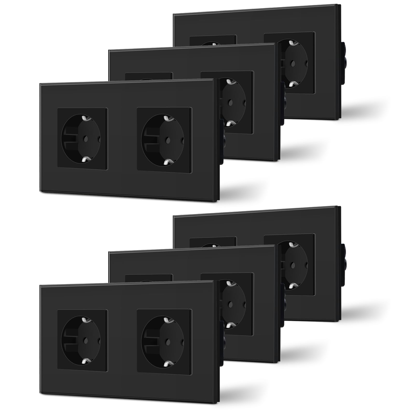 BSEED Enchufe de Pared con USB C,Enchufes Dobles Empotrados con Cristal,Toma de Corriente,Seguridad infantil,Fácil de Instalar,M Serie,2 Enchufes con USB y Tipo C,157mm Blanco — view 123
