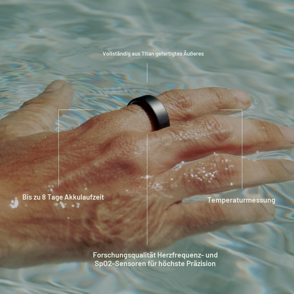 Oura Ring 4 - Gebürstetes Silber - Size 7 - Smart Ring | Measure First with Oura Ring 4 Sizing Kit | Sleep Tracking Wearable - Heart Rate - Fitness Tracker - Up to 8 Days Battery Life - 5