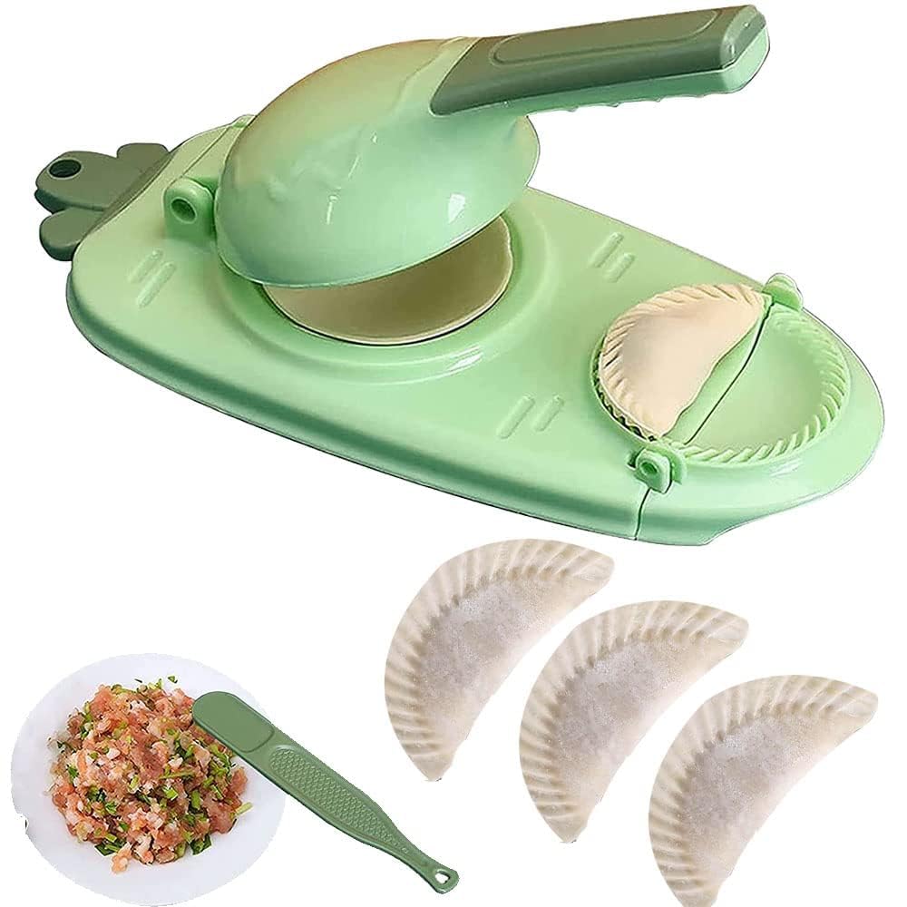 Kitchen stuff plus 2-in-1 Dumpling Maker, Dumpling Skin Artifact DIY Dumpling Tool, Manual Dumpling Press Molds Set