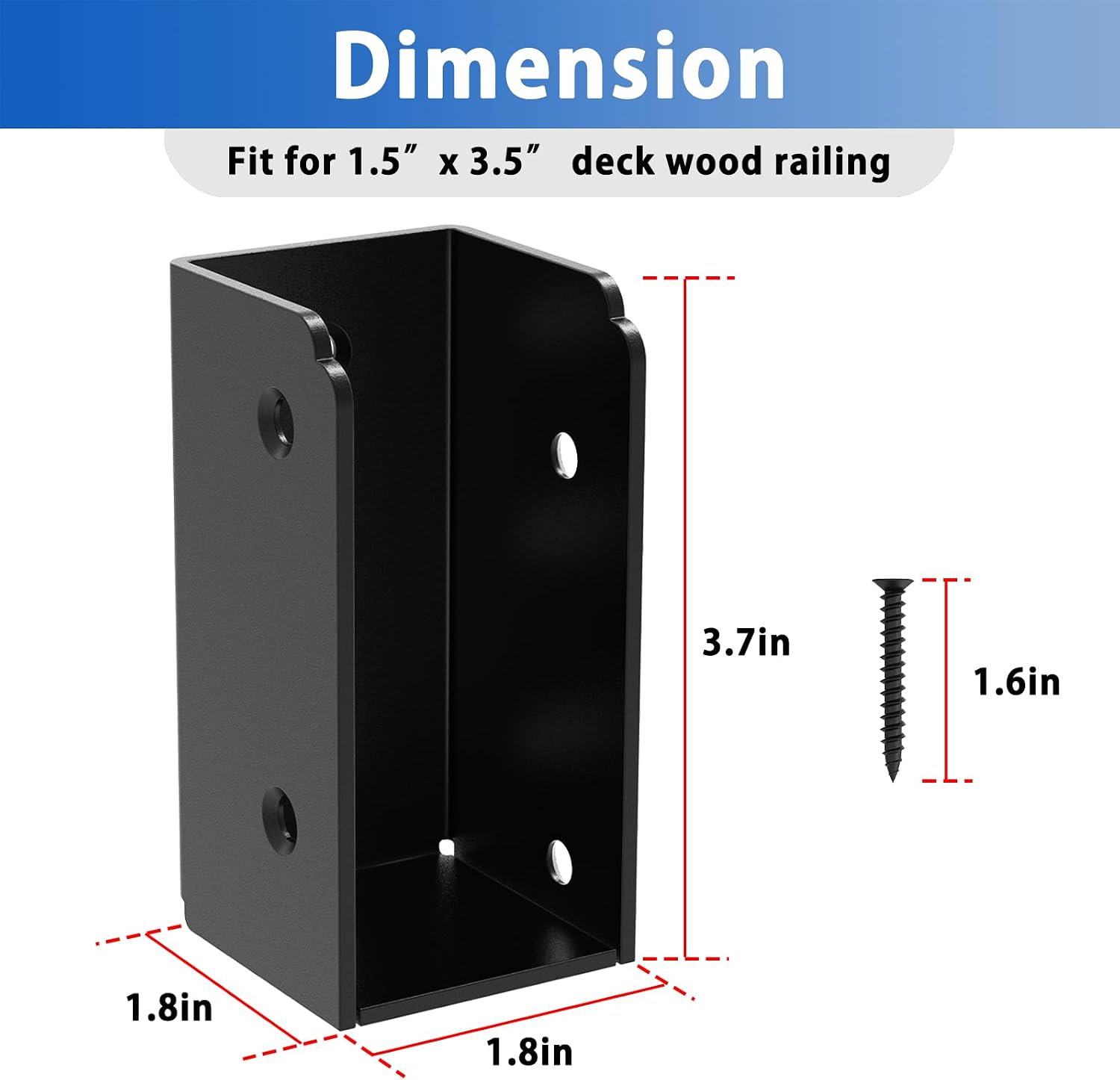 ForoGore 2”x 4” Stainless Steel Deck Railing Brackets Connectors 2x4 Brackets 2x4 Fence Bracket for Stair Fence Railings Decking Wood Post (12, Horizontal)