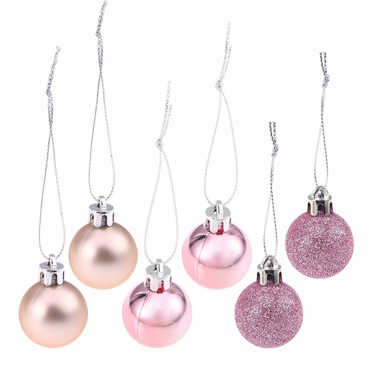 24 Palline Per Albero Di Natale Oro 3 Cm - Decorazioni Infrangibili In Plastica Per Feste, Matrimoni E Addobbi Fai Da Te - 2