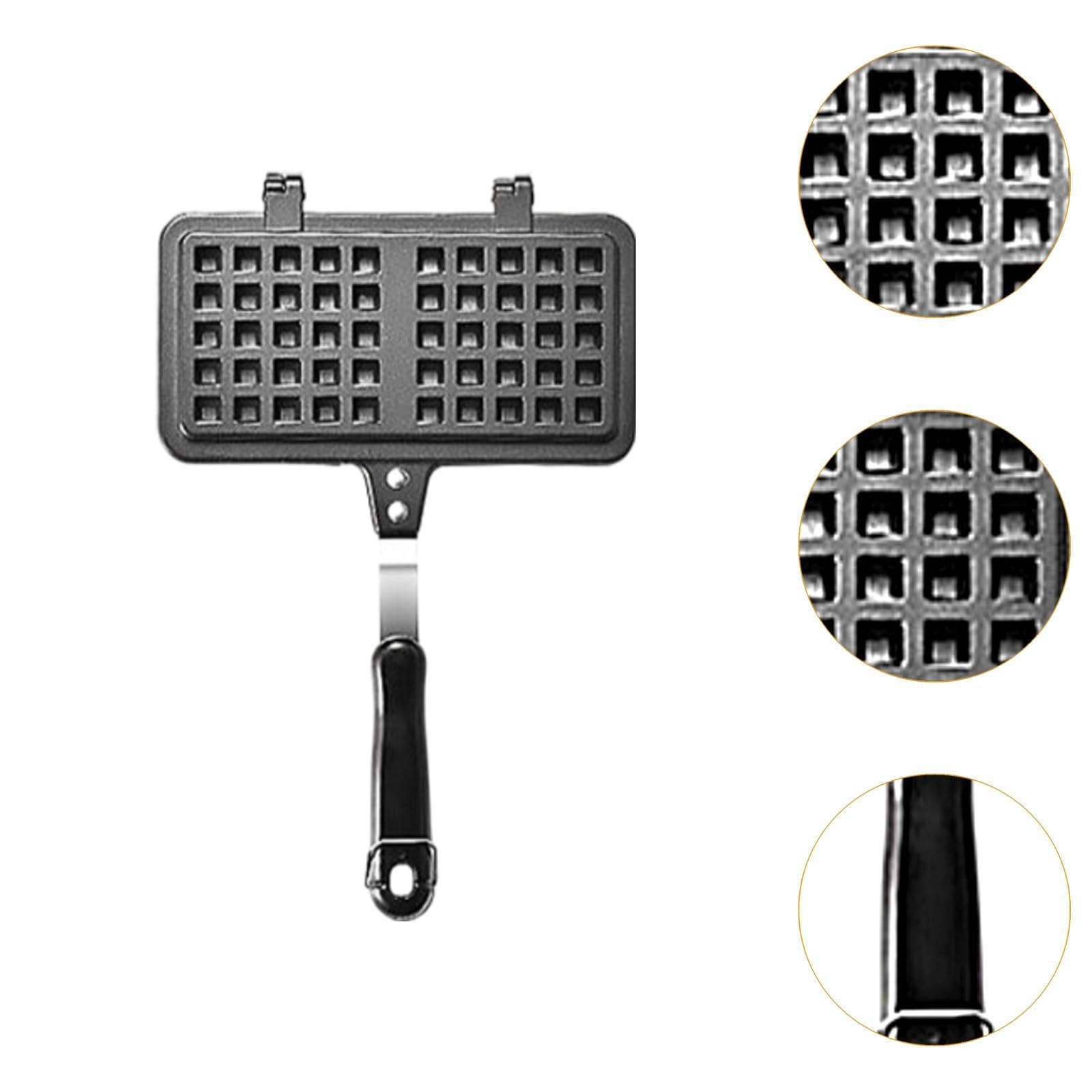 Sharplace Gaufrier en fonte, gaufrier, outil de cuisson antiadhésif, poêle à gaufres, gaufrier de camping pour cuisinières de cuisine, cuisson de crêpes