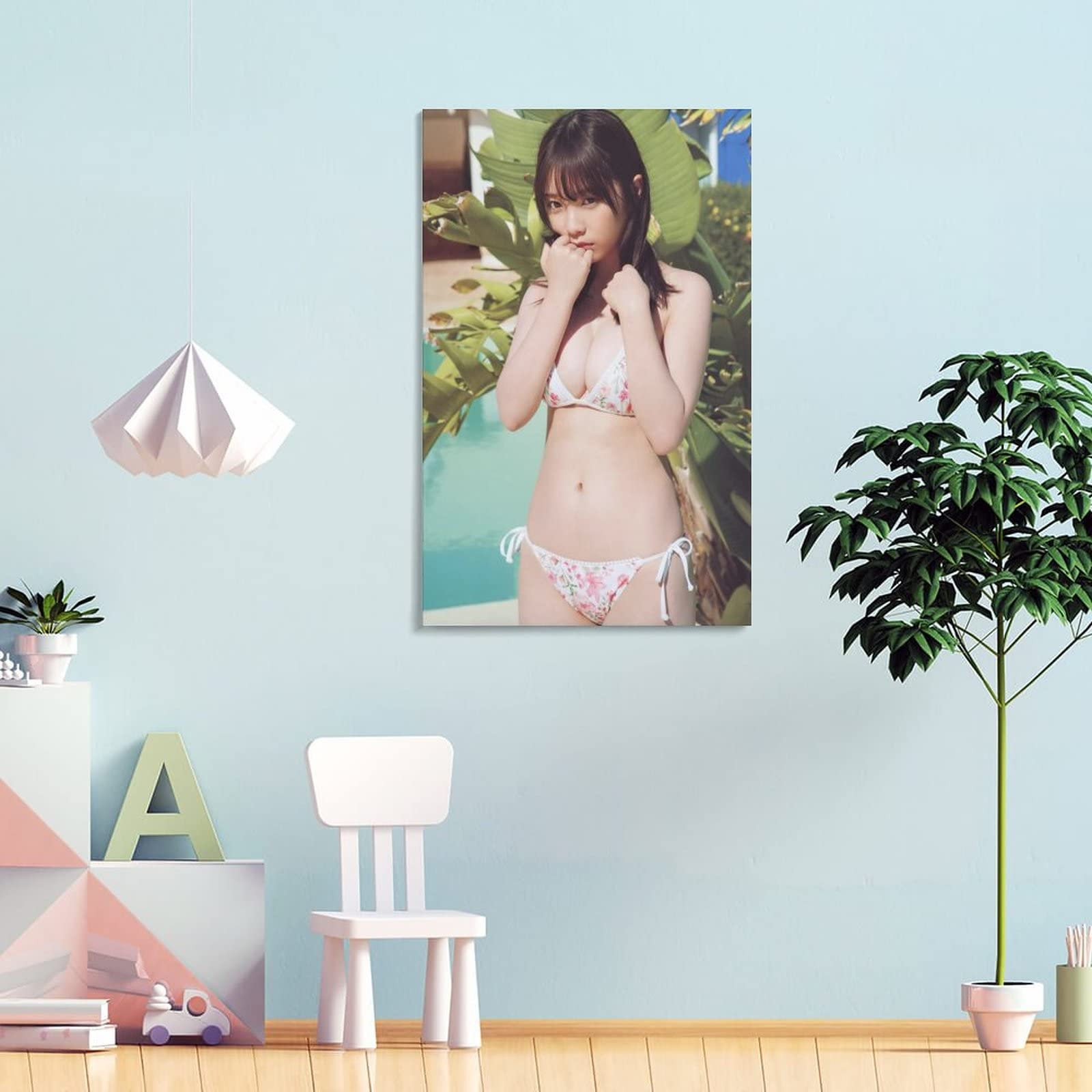 Amazon.co.jp: 与田祐希 可愛い花の水着 ポスター キャンバス 芸術