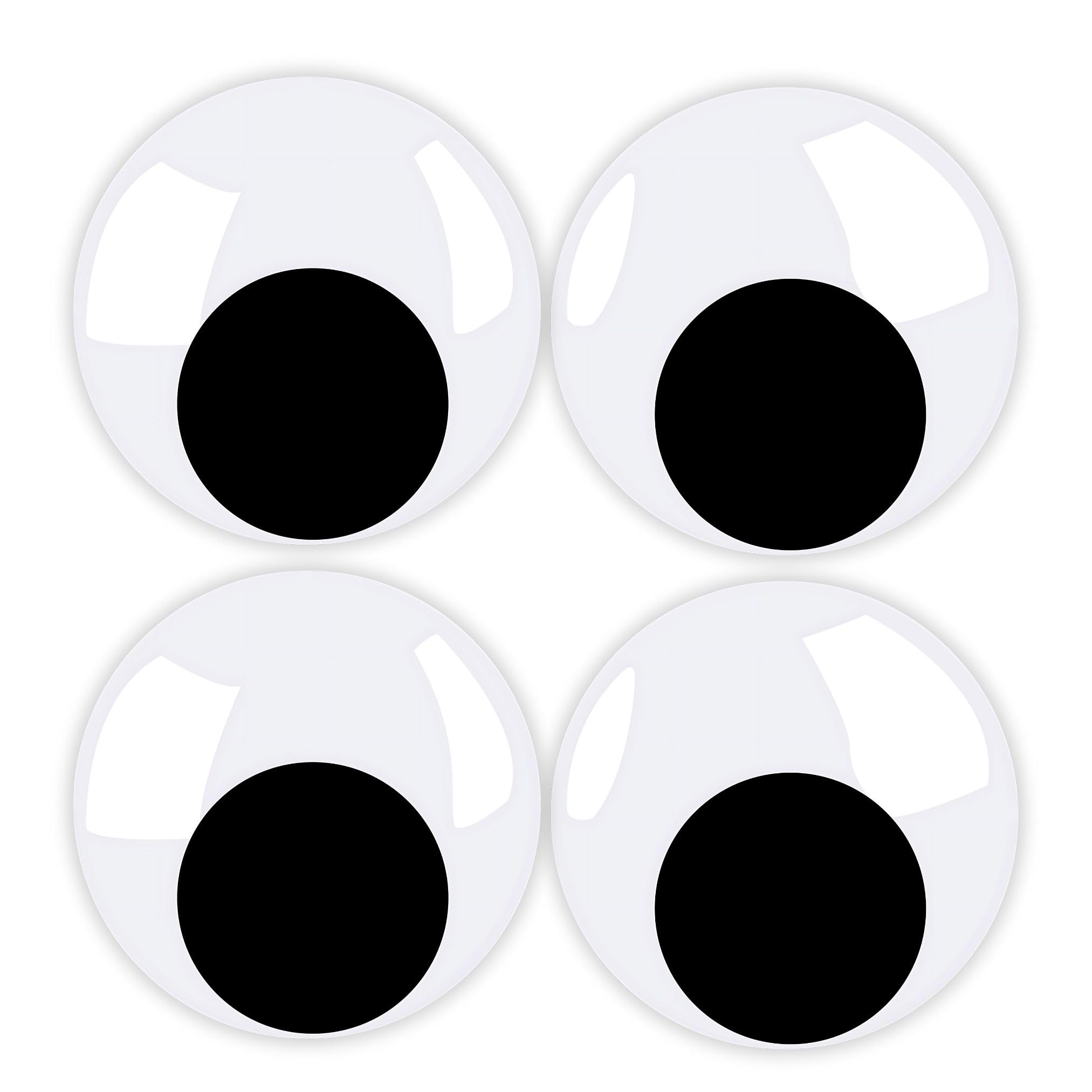 Akh Black & White Akh® Large Self-Adhesive Halloween Googly Eyes | Glow-In-The-Dark Stick-On Wiggle Eyes For Halloween Decorations & Crafts | Pack Of 4