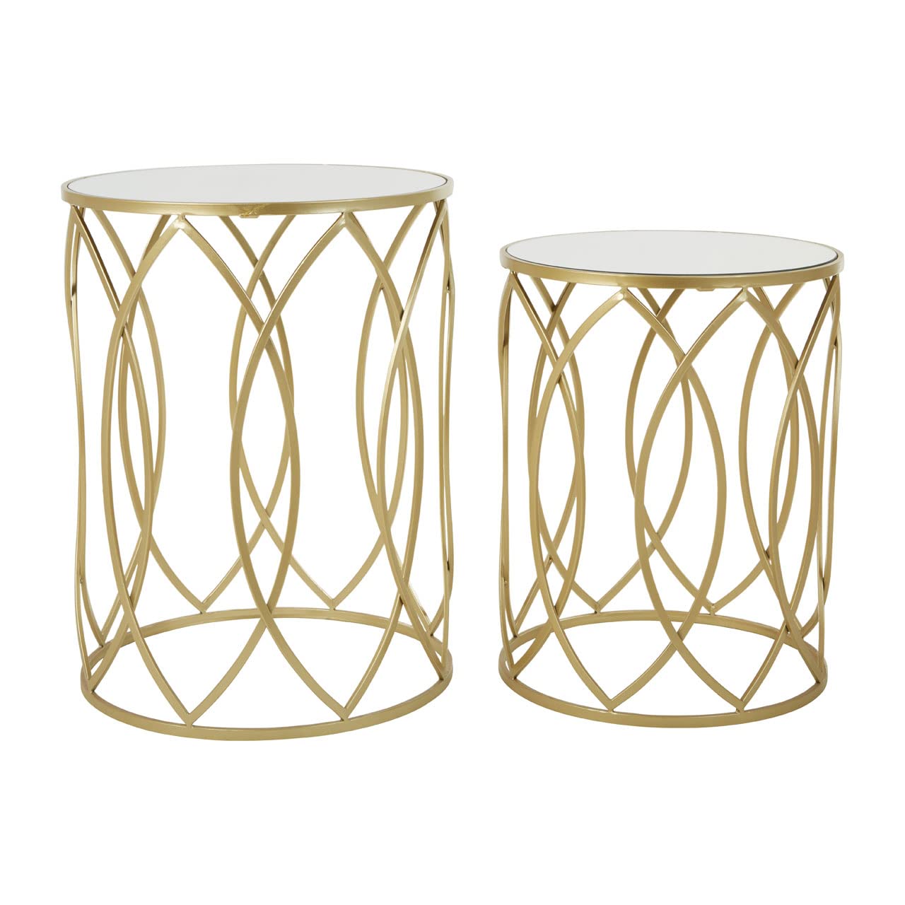 Avantis Set Of 2 Champagne Finish Side Tables - Champagne