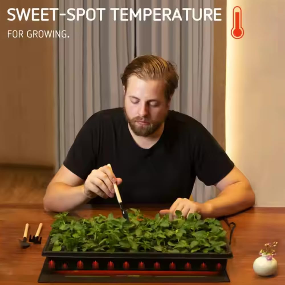 Manta Térmica para Invernaderos y Germinación de Semillas - Calefacción Constante, IP67 Resistente al Agua, S/M/L/XL/XXL, Opciones con Controlador de Temperatura