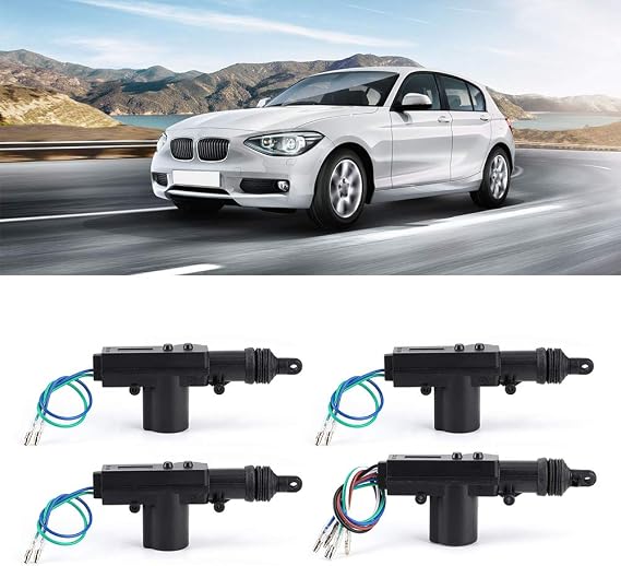 Car Central Lock Universal Central Door Actuator Remote Control Conversion Kit for 4-Door Keyless Vehicle Access System 433.92MHz Locking Kit
