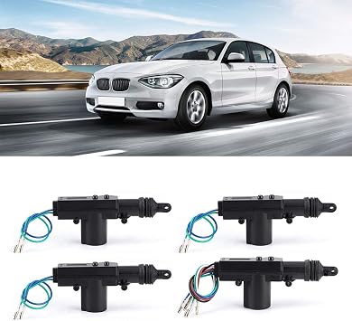 Car Central Lock Universal Central Door Actuator Remote Control Conversion Kit for 4-Door Keyless Vehicle Access System 433.92MHz Locking Kit
