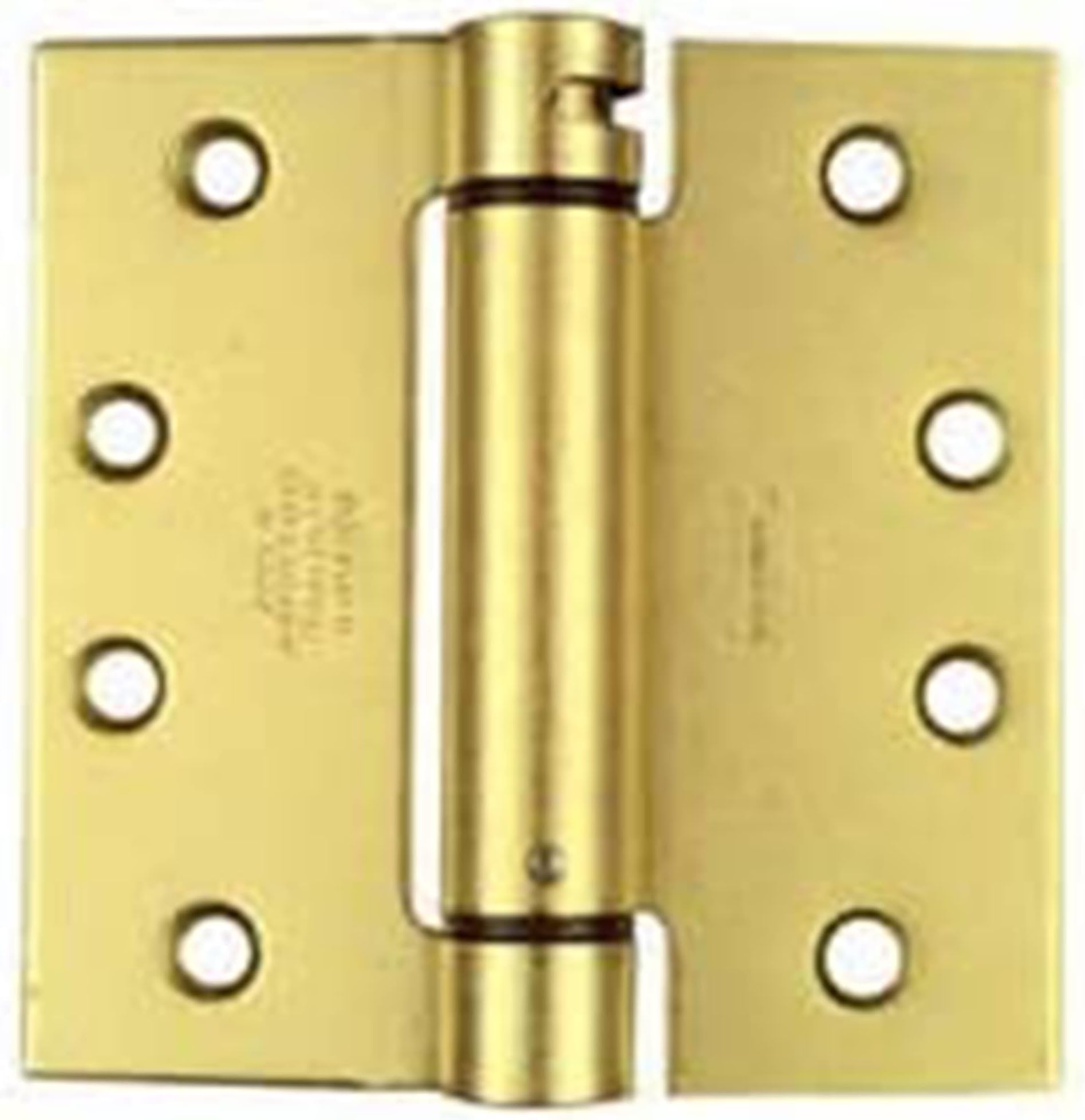 S. Parker Self Closing Slim Spring Hinges 4-1/2" X 4-1/2" for Medium and Heavyweight Metal Or Wood Doors in (Set of 3 Hinges) (Satin Brass)