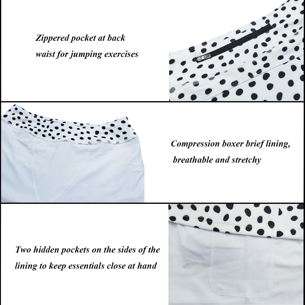 Women's Tennis Skirt Short high Waist Pleated Lined Shorts - Image 5