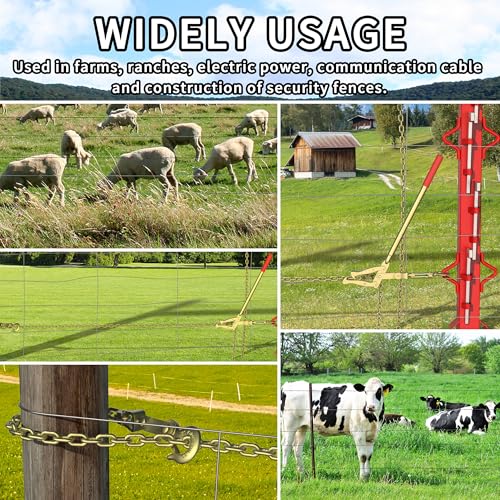 tredre chain link fence stretcher tool with 197ft chain  heavy-duty fence puller stretcher amp wire tensioner 2200lbs capacity barbed wire fence puller for farm ranch fence repair 2 pc