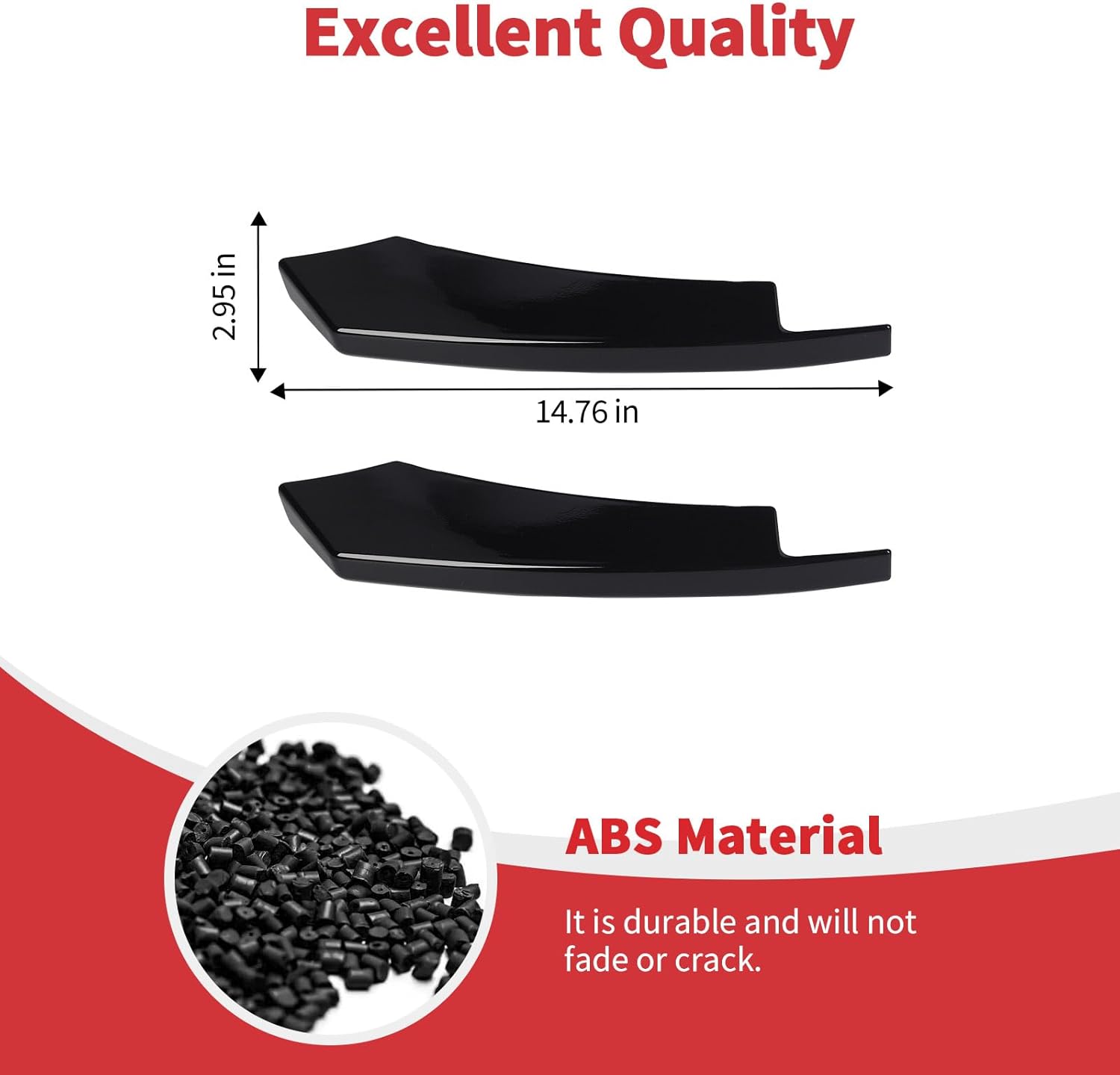 Linskip Front Bumper Lip Splitter Protector Cover Compatible with 2013 2014 Ford Mustang GT/GT Premium/V6/V6 Premium, Gloss Black Vent Spoiler for Mustang Exterior Accessories