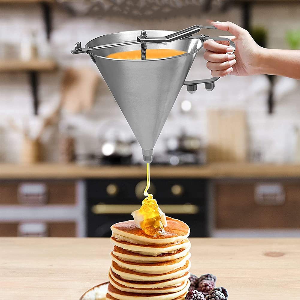 Embudo de dispensador de Hornear, Acero Inoxidable de Acero Inoxidable para Hornear Embudo de pistón con Soporte para Pastel de Postre Haciendo panadería