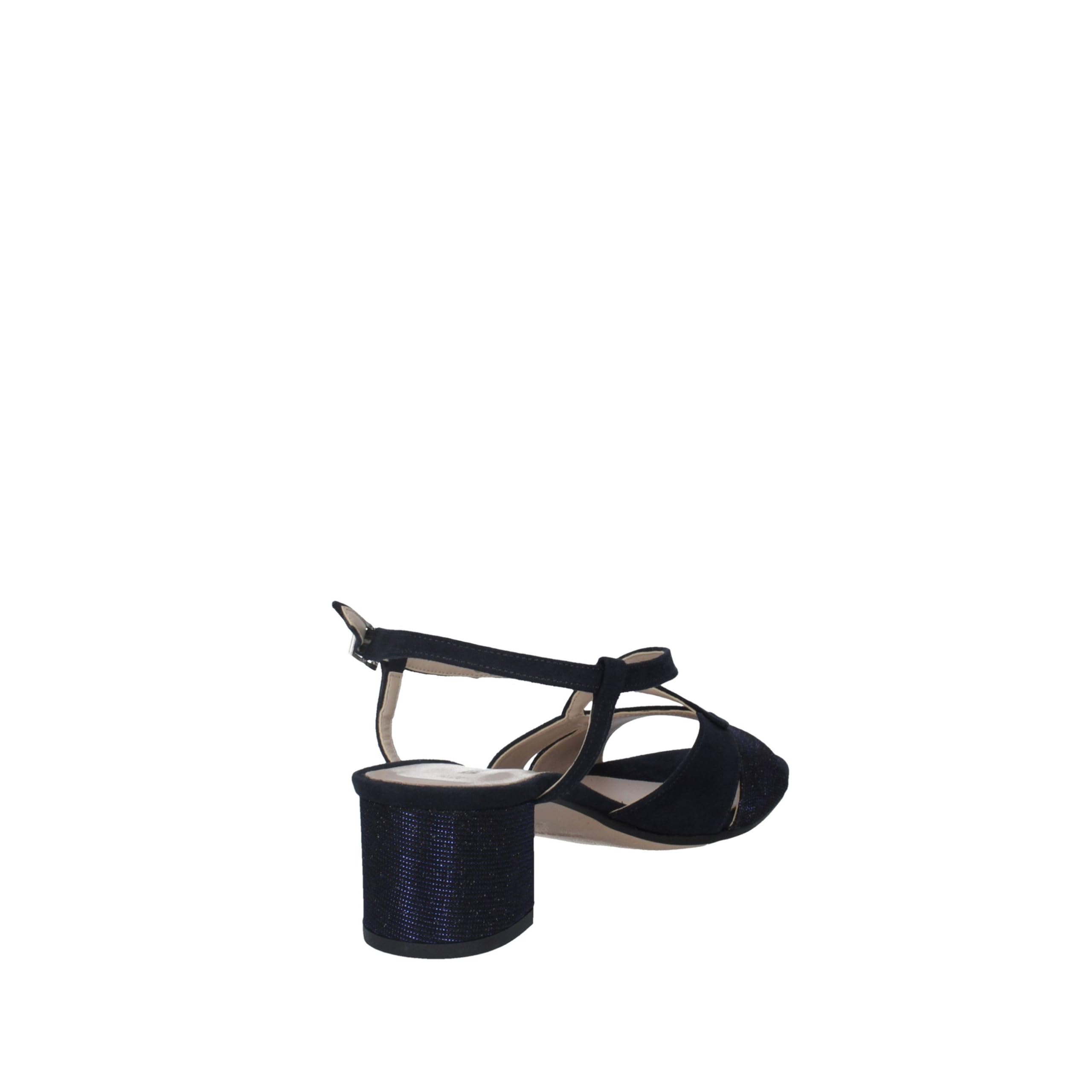 Valleverde 28216 Blu Sandali Eleganti con Tacco per Donna in Tessuto
