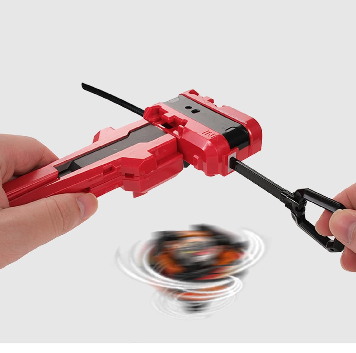 2 lanciatori per trottole X con impugnatura, Battle Spinner Starter Set, lanciatore di trottole da battaglia, Battle Spinner Starter, compatibile con le trottole della serie X, set nero rosso