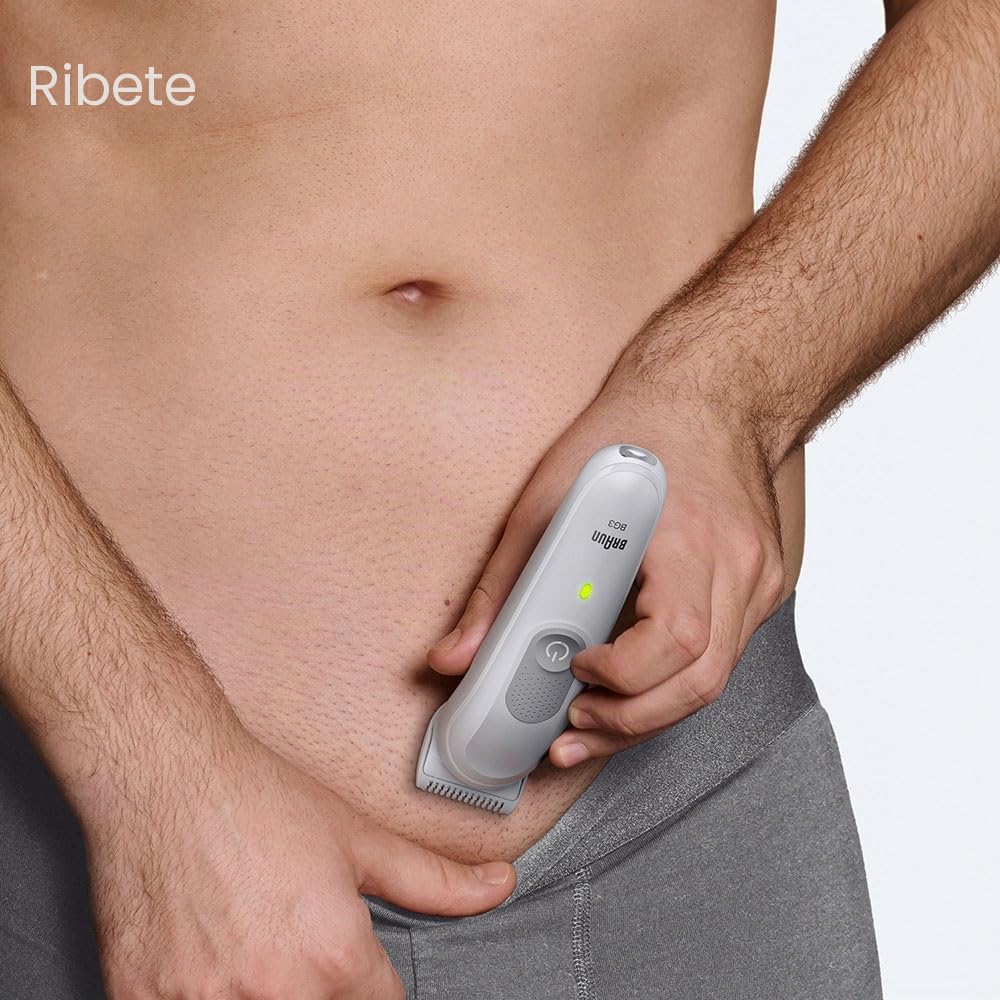 Braun Recortadora de cuerpo Series 3, 3 utensilios de cuidado, tecnología SkinGuard, tiempo de funcionamiento de 80 minutos, suave para zonas sensibles, cuidado y recorte, impermeable, BG3530, gris