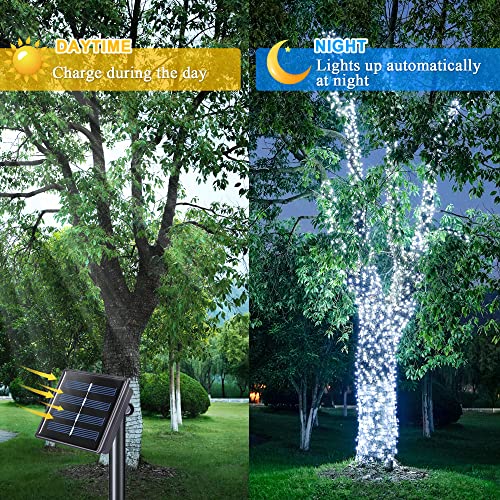Jmexsuss 2 Pack Solar String Lights Outdoor Waterproof, 75.5 Ft 200Led Solar Christmas Lights, 8 Modes Solar Tree Lights For Patio Yard Christmas Outdoor Decorations (White) #TOP2