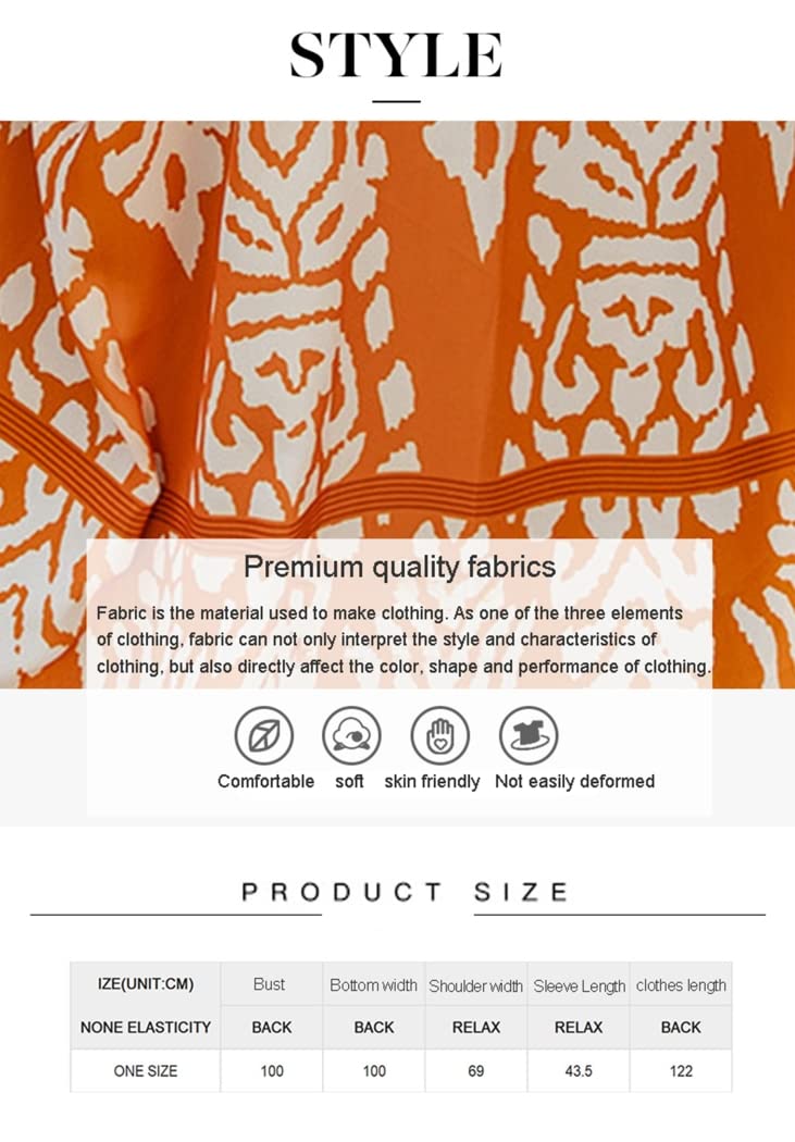 CYGE Boho Kimono per Donna Beach Bikini Cover Up Cardigan Boho Kimono Robe Loose Long Robe