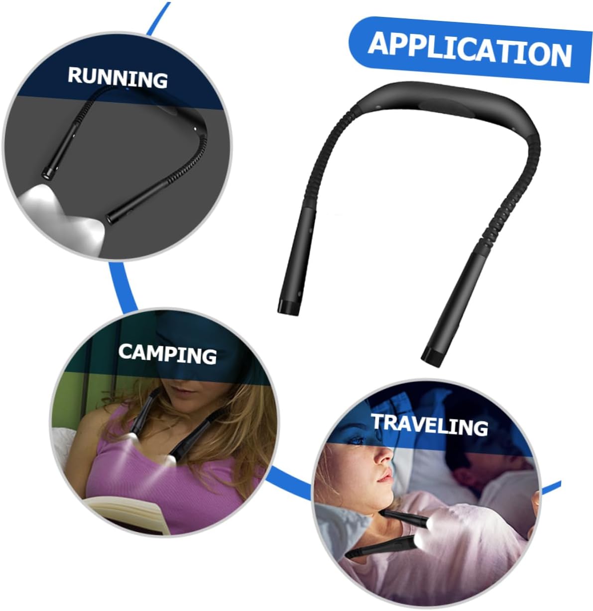 jojofuny 2pcs Rechargeable Book Light Clip Neck Lamp for Reading Bedside Lamps Flexible Arm for Hands Reading