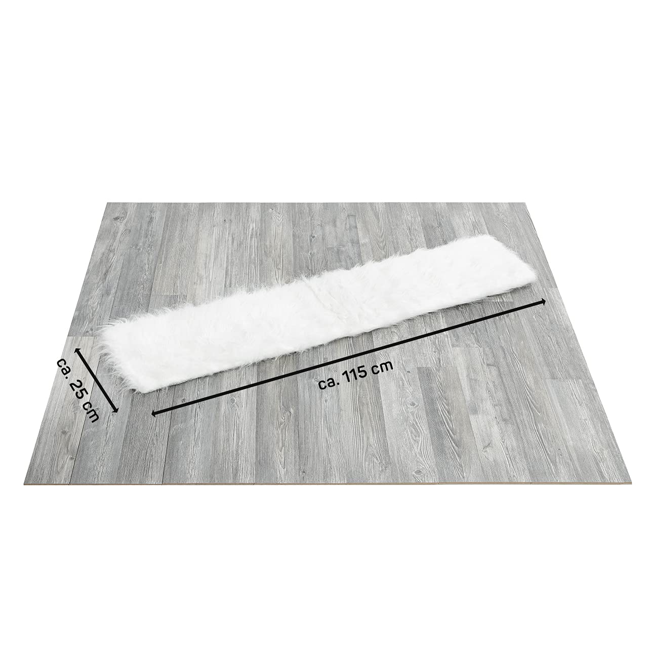 CanadianCat Company | Plüschmatte - Fensterliege | weiß | ca. 115 cm x 25 cm - Katzen Kuschelmatte für Fensterbank