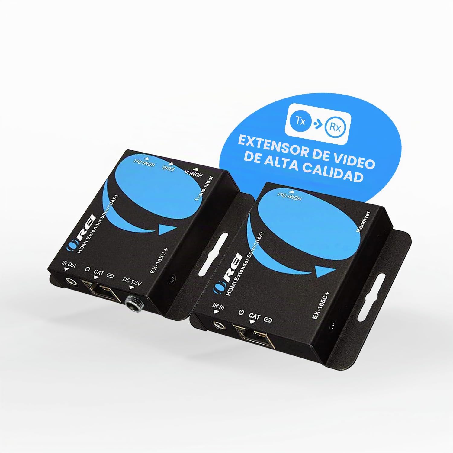 OREI Extensor HDMI a través de Ethernet sobre CAT5/CAT6, con IR de hasta 164 pies - Loop Out - Full 1080P @ 60Hz Pover sobre cable Distribución de señal Full HD