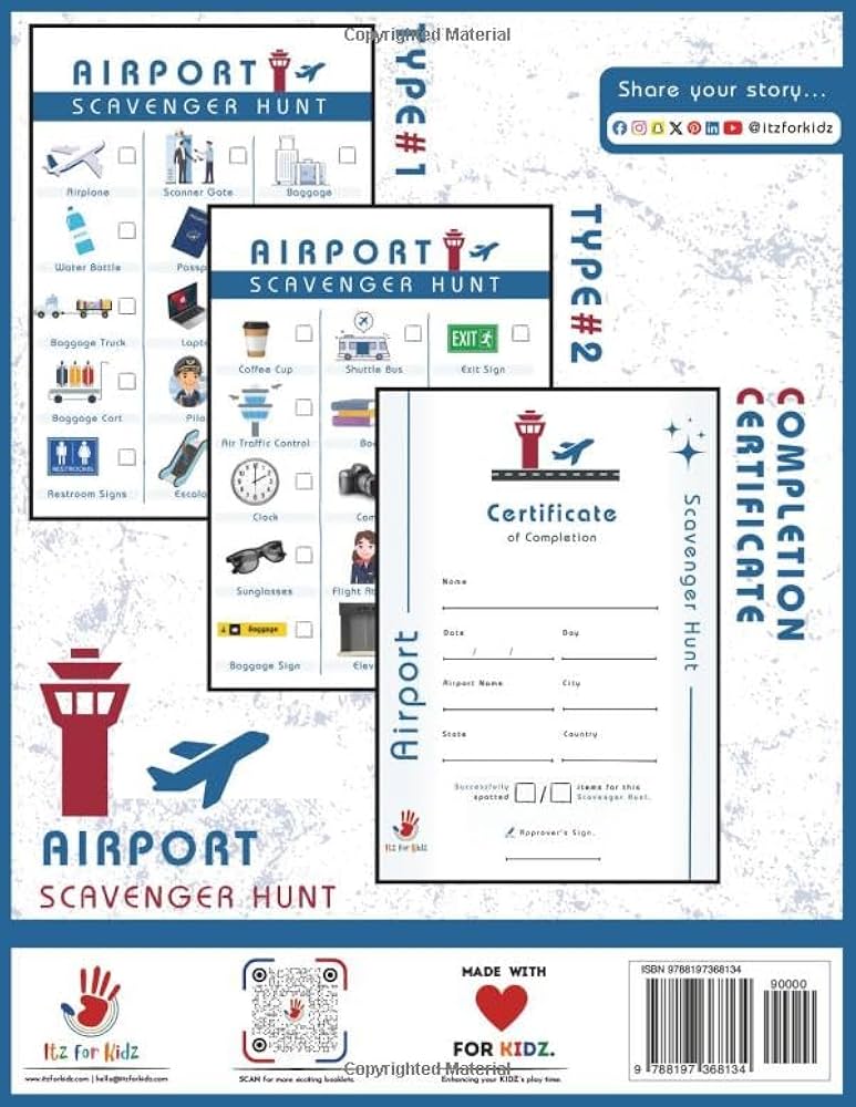 Airport Scavenger Hunt for Kids: Fun & Educational Travel Adventures While Waiting for Your Flight with Completion Certificates | Itz for Kidz (Scavenger Hunt for Kids from Itz for Kidz): Carey, B: airport-scavenger-hunt-for-kids-fun-educational-travel-adventures-while-waiting-for-your-flight-with-completion-certificates-itz-for-kidz-scavenger-hunt-for-kids-from-itz-for-kidz-carey-b