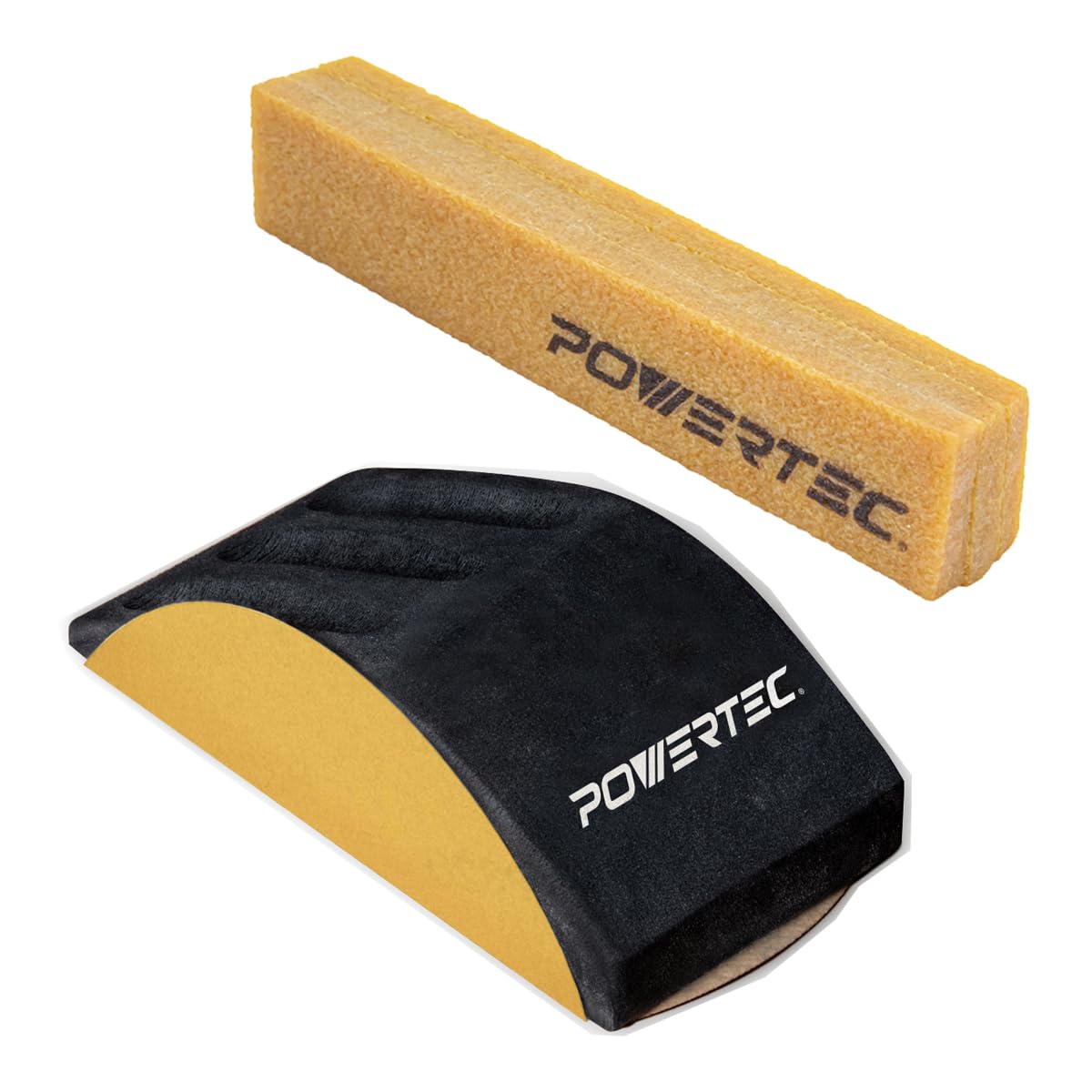 POWERTECHand Sanding Block w/Abrasive Cleaning Stick, Woodworking EVA foam Sanding Tool for Use with 5" Sanding Disc, Sanding Block for Auto Body, Art, Crafts, Drywall, Furniture Restoration (71892)
