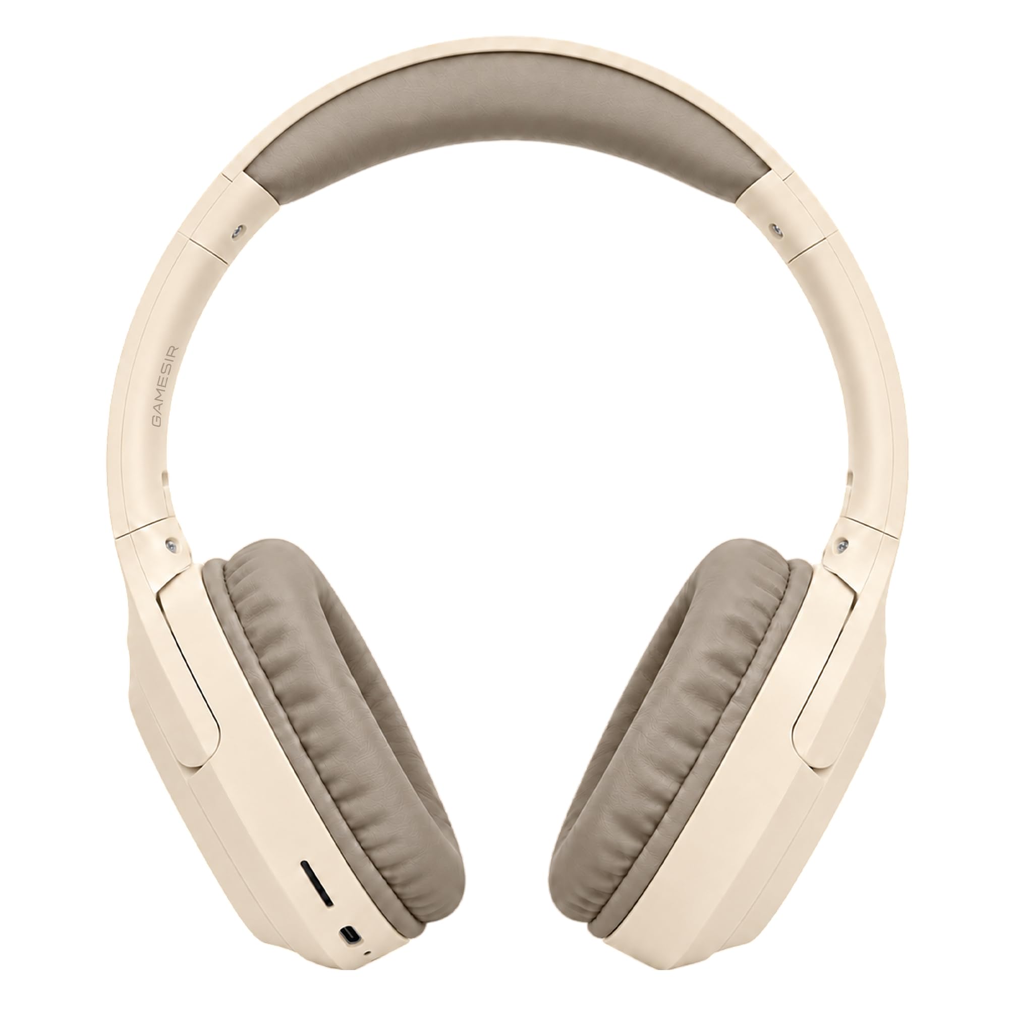 gamesir beatxtra lite premium wireless bluetooth headphones v5.3, over ear stereo headset with built-in microphone, 40mm drivers, aux mode, comfortable cushions, up to 250 hours standby (beige)