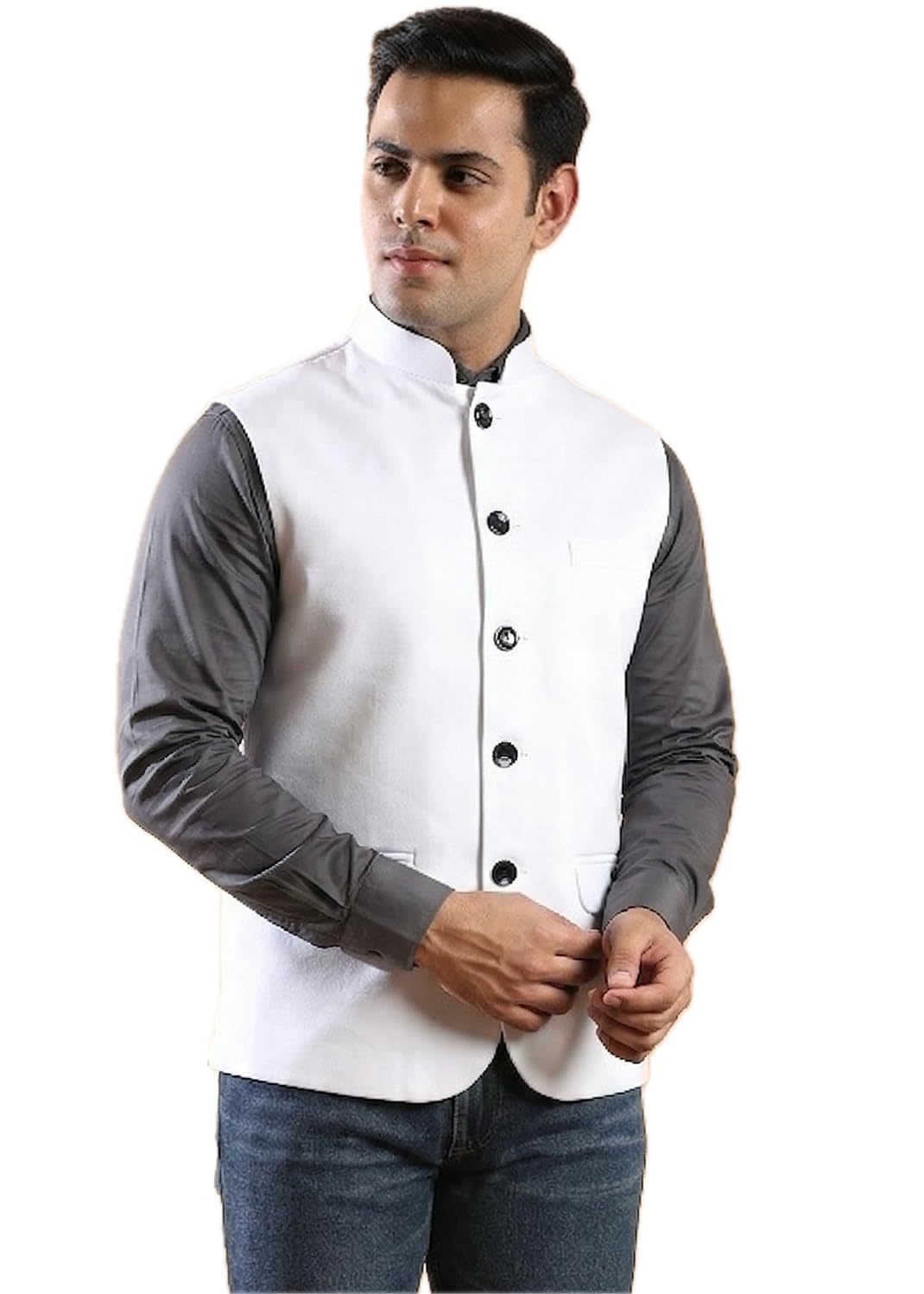 ethluxis Men's Designer Solid Nehru Jacket/Waist Coat/Bandhgala-picture-0